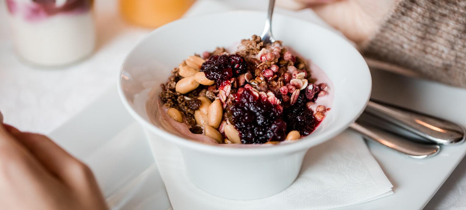 vegan breakfast at DAS VIER – Sports and Wellness Hotel Pitztal Valley Tyrol