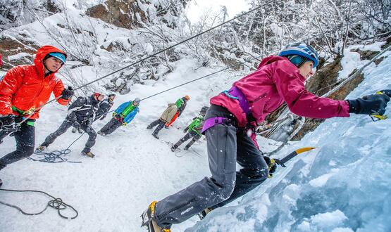 Ice climbing on vacation Pitztal valley