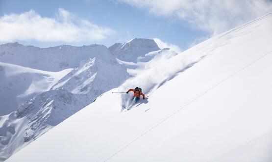 deep snow skiing in the Pitztal