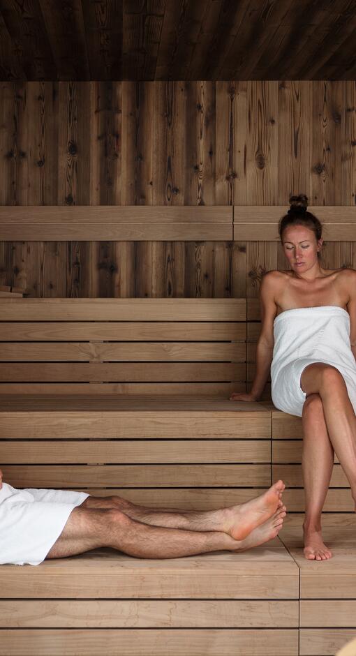 couple in the sauna