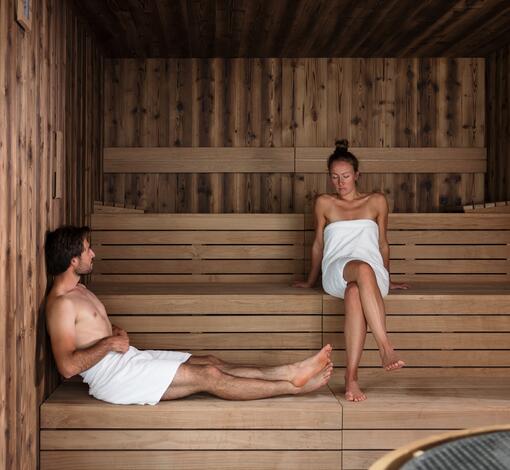 couple in the sauna