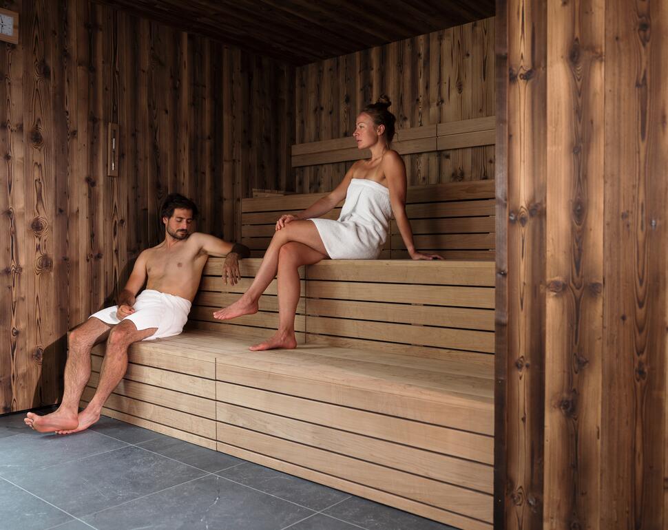 couples sauna on a wellness holiday