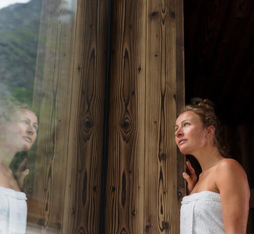woman in the sauna Tyrol