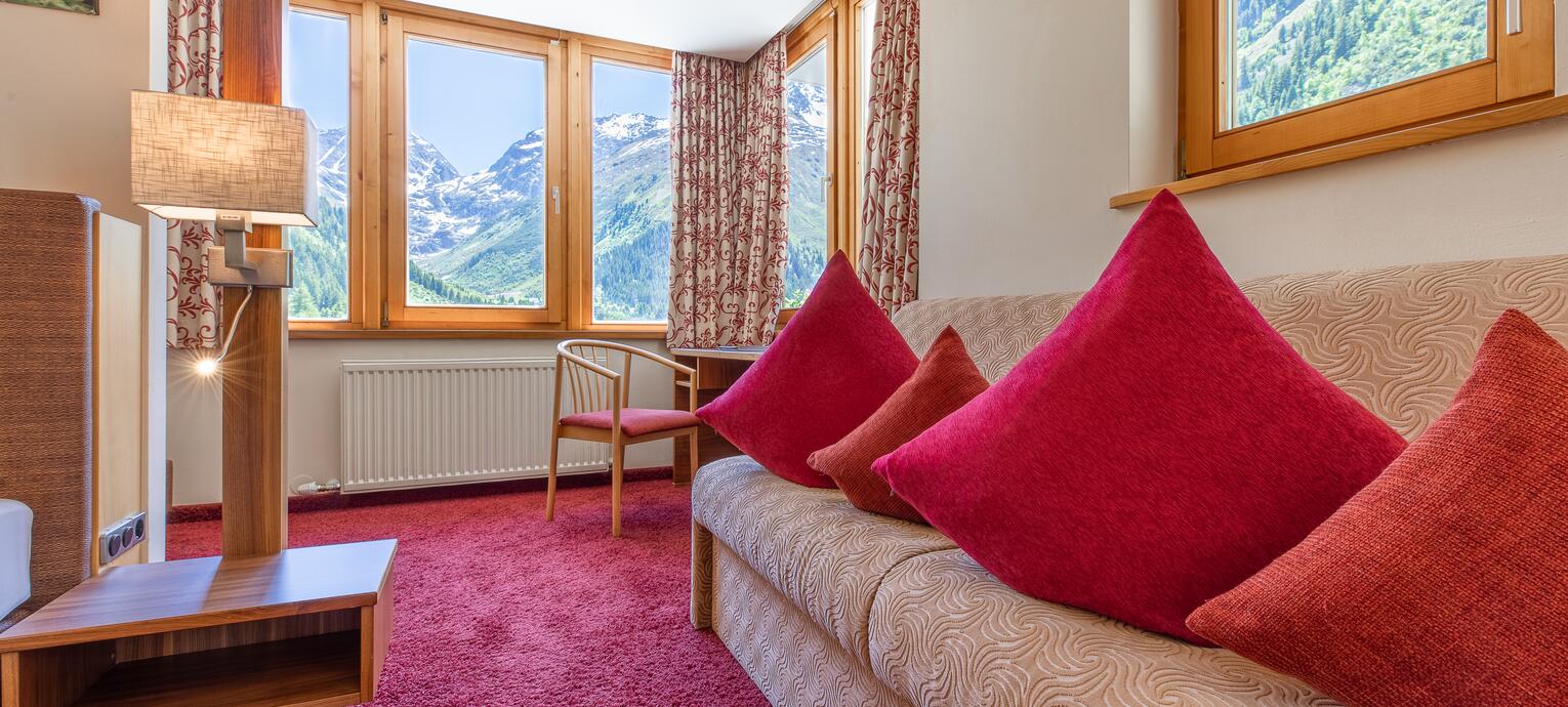Hotelzimmer mit Bergblick